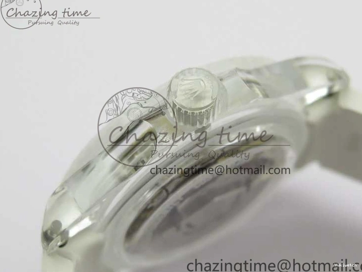 Dial Strap White Green Submariner on VR3135 3AF Transparent Best Phantomlab Edition Rubber 0217